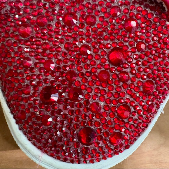 Blue by Betsey Johnson Sidny Red Rhinestone Embellished Platform Sneakers size 7 - Picture 6 of 16